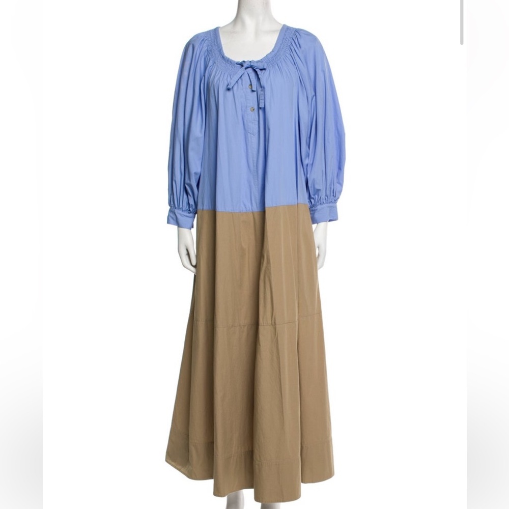 Lee Mathews scoop neck long dress